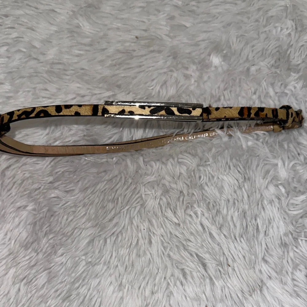 Express Skinny Leopard Print Women's Belt Calf Hair‎ M/L